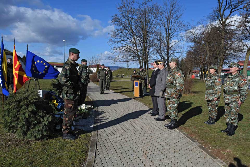 EUFOR Monument Park in Camp Butmir, commemorating the death of 11 people from the Former Yugoslav Republic of Macedonia in a helicopter crash 8 years ago