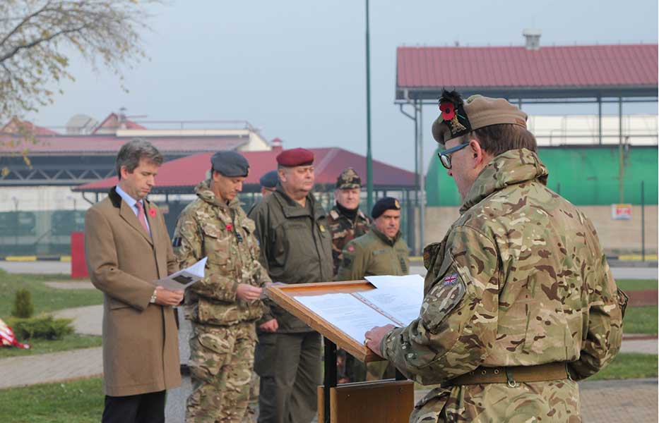 Maj Ramsay delivers the Remembrance sermon